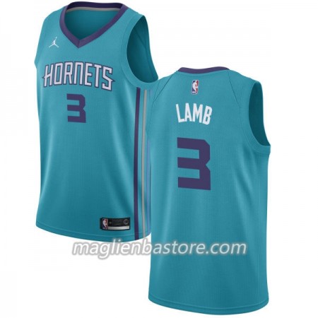 Maglia NBA Charlotte Hornets Jeremy Lamb 3 Nike 2017-18 Teal Swingman - Uomo